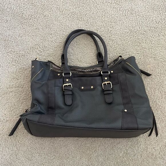 Sole Society Dark Grey Leather Medium Handbag - Picture 2 of 6